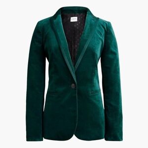 J.Crew velvet one button blazer